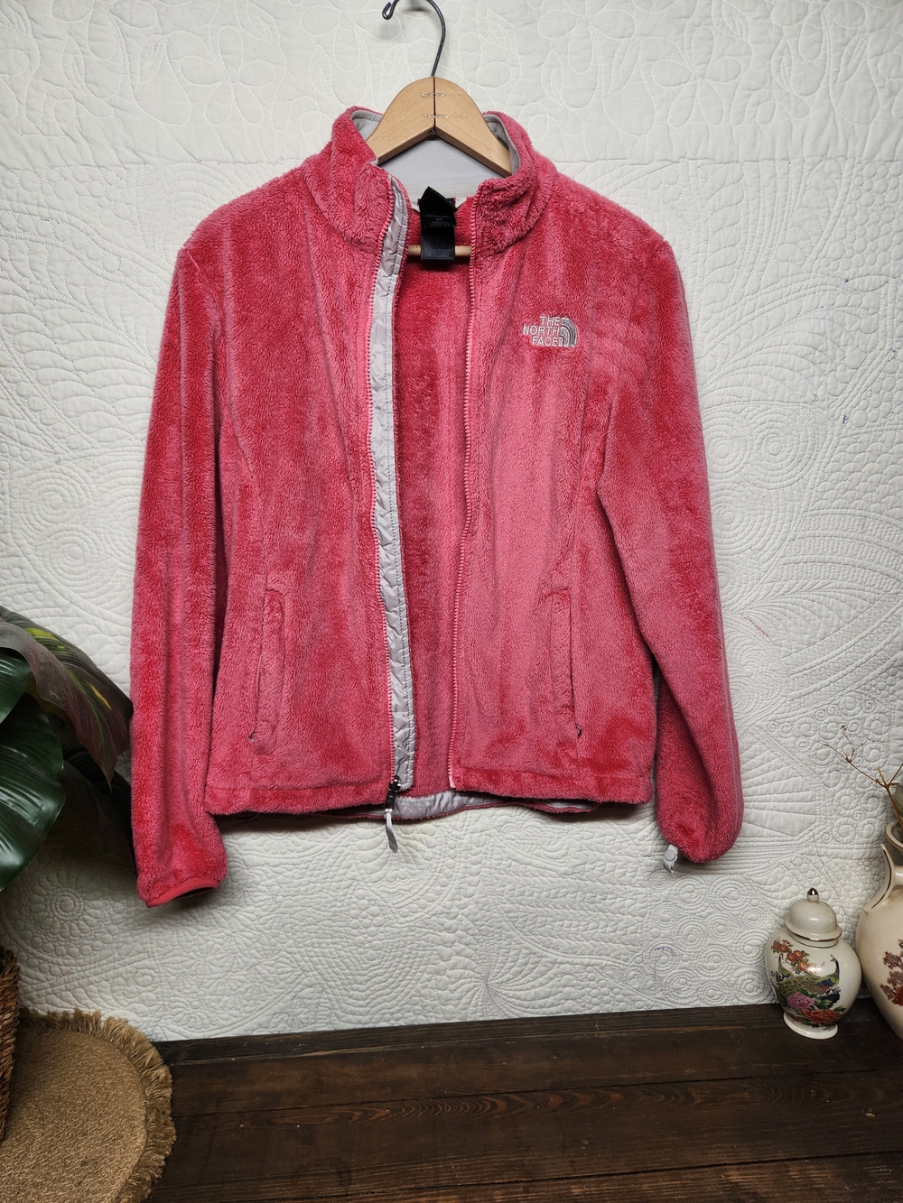 The North Face Pink Fuzzy Zip-Up Jacket